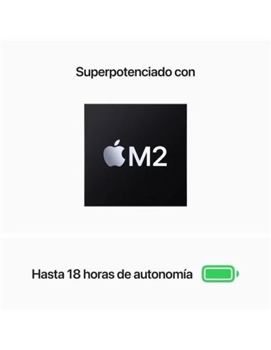 Apple MacBook Air Apple M2 8 Núcleos/ 16GB/ 256GB SSD/ GPU 8 Núcleos/ 13.6" Gris Espacial