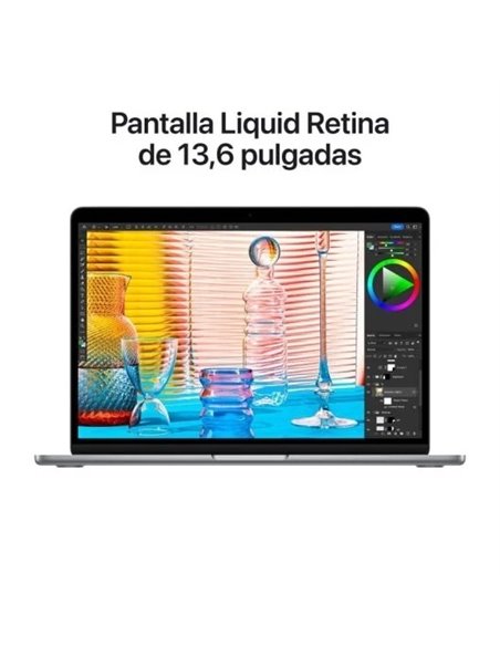 Apple MacBook Air Apple M2 8 Núcleos/ 16GB/ 256GB SSD/ GPU 8 Núcleos/ 13.6" Gris Espacial