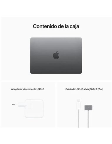 Apple MacBook Air Apple M2 8 Núcleos/ 16GB/ 256GB SSD/ GPU 8 Núcleos/ 13.6" Gris Espacial