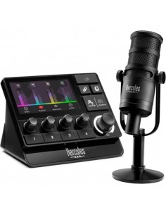 Hercules Stream Essentials Kit XLR Micrófono y Controladora para Streaming