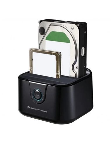 Conceptronic DONN12B Docking Station 2.5"/3.5" SATA USB 3.2 Gen1 de Doble Bahía