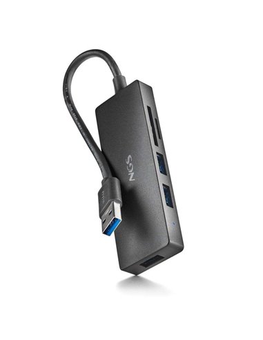NGS IHUB READER HUB USB-A 3.2 5000Mbit/s a 3x USB 3.0 / SD / MicroSD Negro