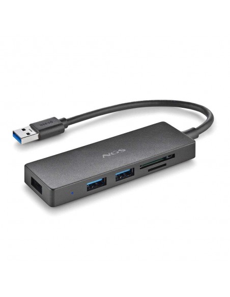 NGS IHUB READER HUB USB-A 3.2 5000Mbit/s a 3x USB 3.0 / SD / MicroSD Negro