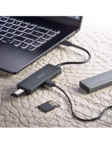 NGS IHUB READER HUB USB-A 3.2 5000Mbit/s a 3x USB 3.0 / SD / MicroSD Negro