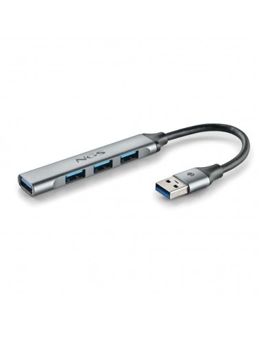 NGS IHUB4 MICRO HUB 4 Puertos USB-A 3.2 5000Mbit/s a 1x USB 3.2 / 3x USB Plata
