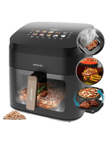 Cecotec Cecofry&Grill Smokin' 8500 Freidora de Aire 8.5L con Doble Grill y Ahumador 2200W