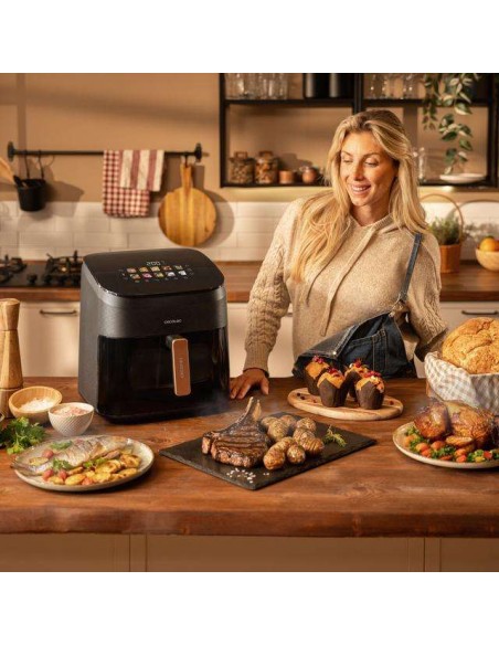 Cecotec Cecofry&Grill Smokin' 8500 Freidora de Aire 8.5L con Doble Grill y Ahumador 2200W