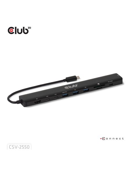 Club 3D Docking Station 10en1 USB-C de 10 Gbps, HDMI 8K30Hz PD3.1 140W