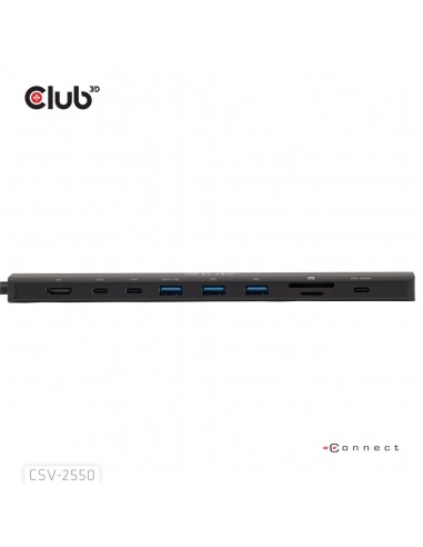 Club 3D Docking Station 10en1 USB-C de 10 Gbps, HDMI 8K30Hz PD3.1 140W