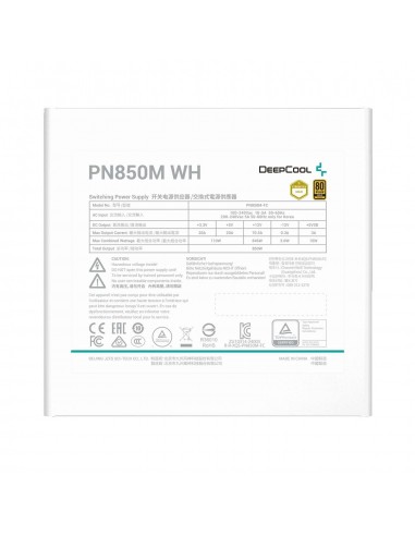 DeepCool PN850-M White 850W 80 PLUS Gold Fuente de Alimentación