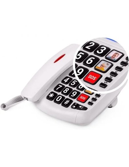SPC Comfort Volume 2 Teléfono Sobremesa con Teclas Grandes para Personas Mayores Blanco