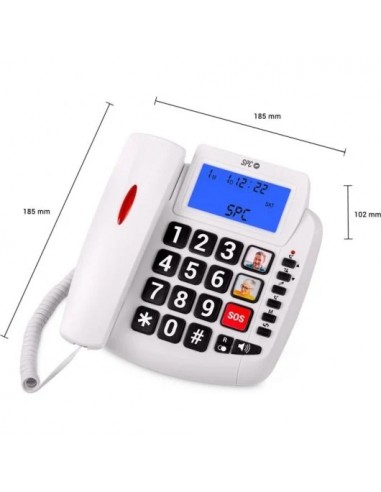 SPC Comfort Volume 2 Teléfono Sobremesa con Teclas Grandes para Personas Mayores Blanco
