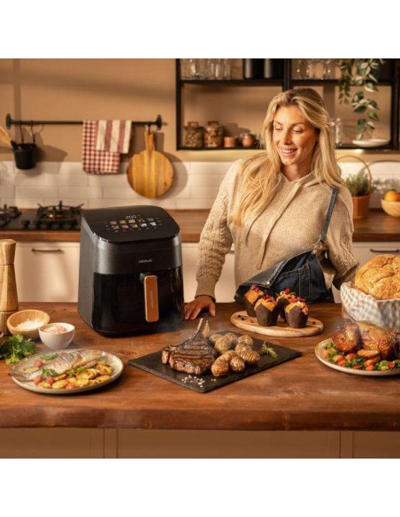 Cecotec Cecofry&Grill Smokin' 6500 Freidora de Aire con Doble grill y Ahumador 6.5L 2200W
