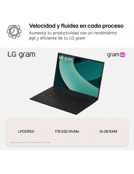 LG Gram 17Z90T Intel Core Ultra 7-255H/ 32GB/ 2TB SSD/ 17" W11 Portátil
