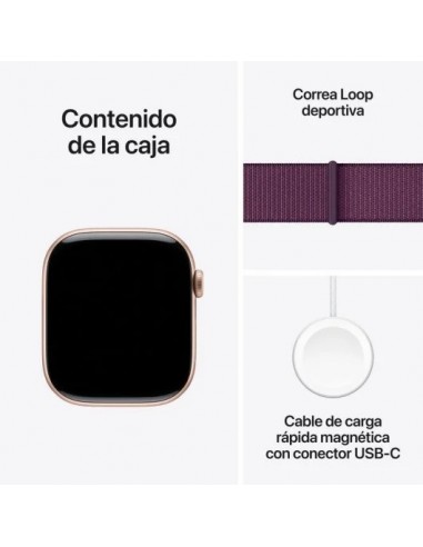 Apple Watch Series 10 GPS 46mm Caja Aluminio Oro Rosa con Correa Loop Deportiva Ciruela