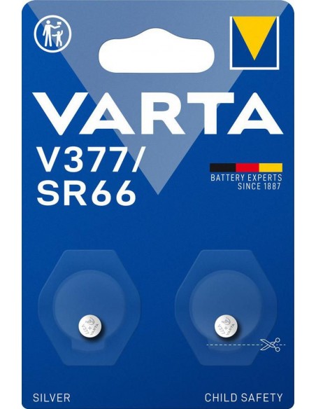 Varta V377/SR66 1.55V Pila de Botón Pack 2 unidades