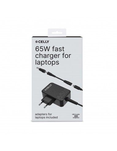 Celly TCTIPS65W Cargador de Portátil USB-C 65W con Adaptadores