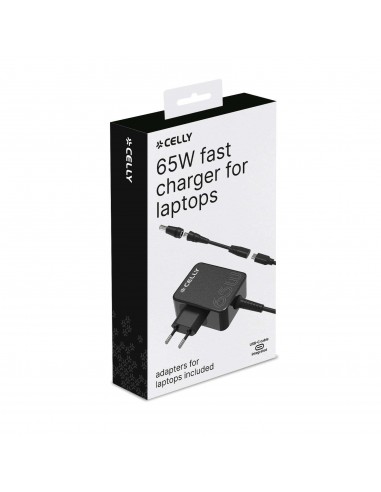 Celly TCTIPS65W Cargador de Portátil USB-C 65W con Adaptadores