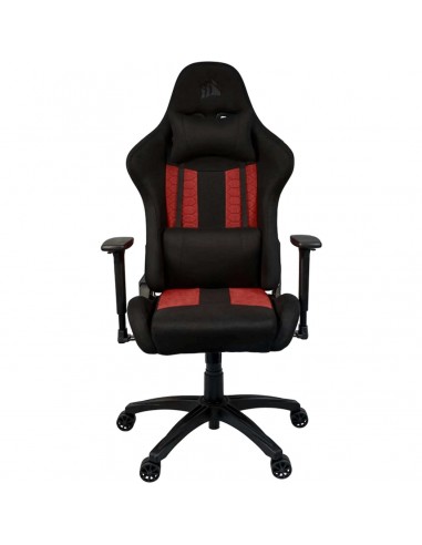 Corsair TC100 RELAXED Silla Gaming con Cojín y Almohada Cervical Negra/Roja