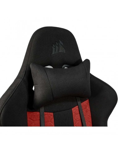 Corsair TC100 RELAXED Silla Gaming con Cojín y Almohada Cervical Negra/Roja