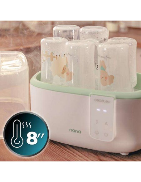 Cecotec Nana BabyCare DigitalSterilizer Esterilizador Digital para hasta 6 Biberones, con Soporte de Tetinas