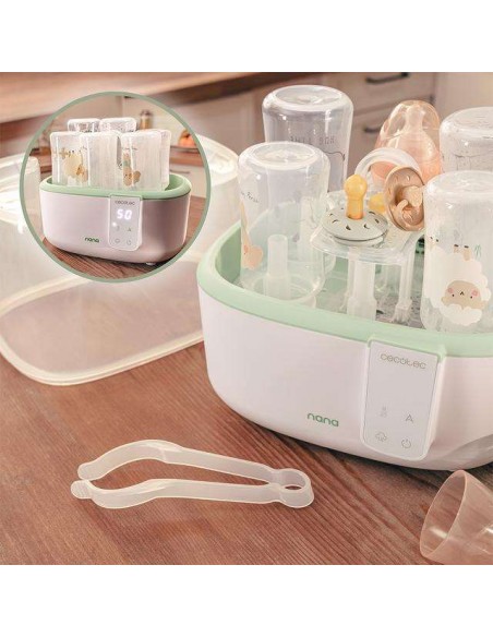 Cecotec Nana BabyCare DigitalSterilizer Esterilizador Digital para hasta 6 Biberones, con Soporte de Tetinas
