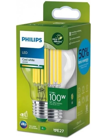 Philips Bombilla LED Classic UltraEfficient 100W A70 E27 1535 Lúmenes 4000K