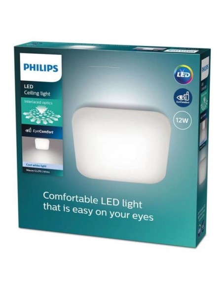 Philips Plafón Techo LED Cuadrado Mauve 12W 1300 Lúmenes 4000K