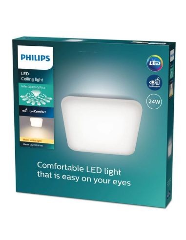 Philips Plafón Techo LED Cuadrado Mauve 24W 3000 Lúmenes 4000K