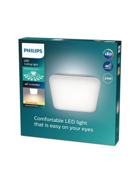 Philips Plafón Techo LED Cuadrado Mauve 24W 3000 Lúmenes 4000K