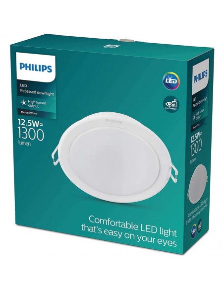 Philips Downlight LED Meson Empotrable 12.5W 140mm 1200 Lúmenes 3000K