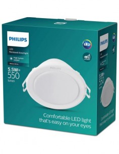 Philips Downlight LED Meson Empotrable 5.5W 90mm 550 Lúmenes 4000K