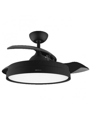 Cecotec EnergySilence Aero 4280 Invisible Black. Ventilador de Techo con Aspas Retráctites y Lámpara