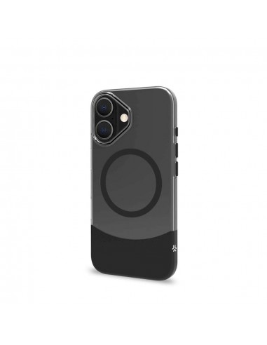 Celly MAGDUAL Funda Transparente Magsafe Apple iPhone 16 Negra