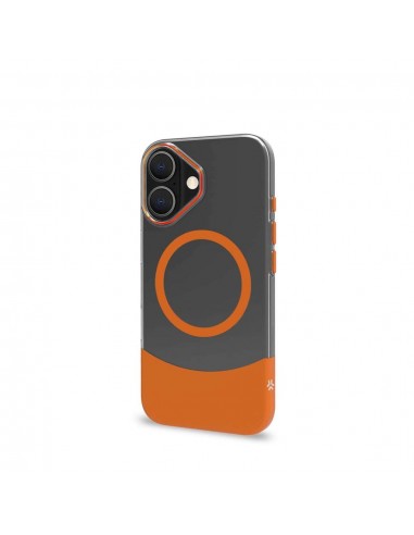 Celly MAGDUAL Funda Transparente Magsafe Apple iPhone 16 Naranja
