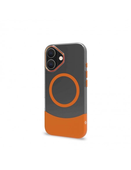 Celly MAGDUAL Funda Transparente Magsafe Apple iPhone 16 Naranja