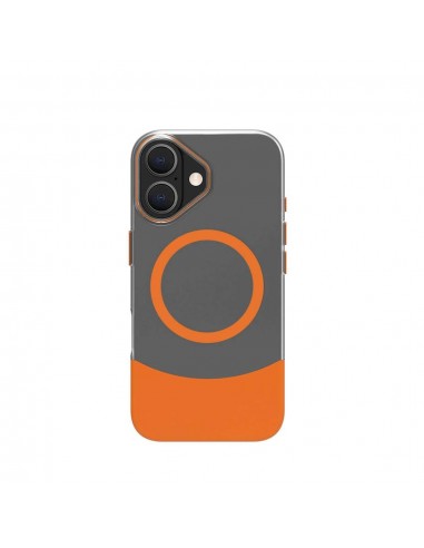 Celly MAGDUAL Funda Transparente Magsafe Apple iPhone 16 Naranja