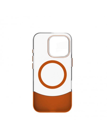 Celly MAGDUAL Funda Transparente Magsafe Apple iPhone 16 Pro Naranja