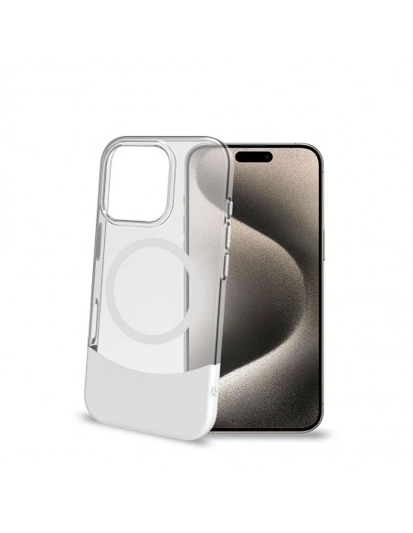 Celly MAGDUAL Funda Transparente Magsafe Apple iPhone 16 Pro Blanca