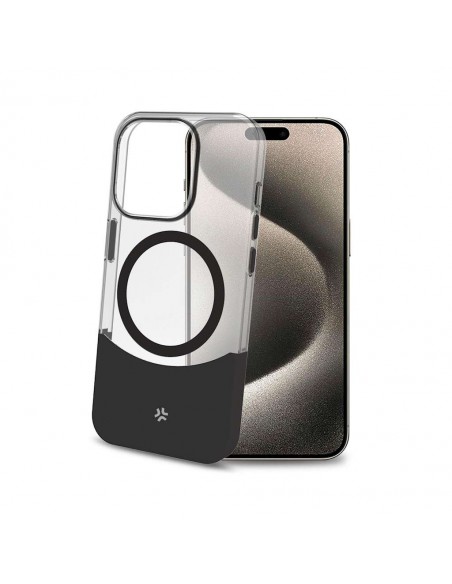 Celly MAGDUAL Funda Transparente Magsafe Apple iPhone 16 Pro Max Negra