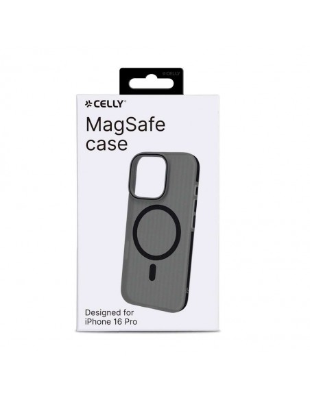 Celly MAGSUIT Funda Semitransparante Apple iPhone 16 Pro Negra