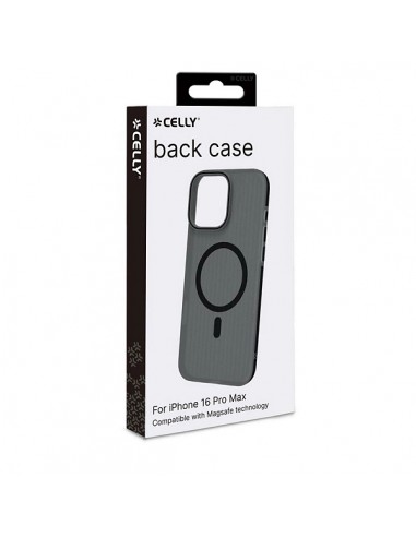 Celly MAGSUIT Funda Semitransparante Apple iPhone 16 Pro Max Negra