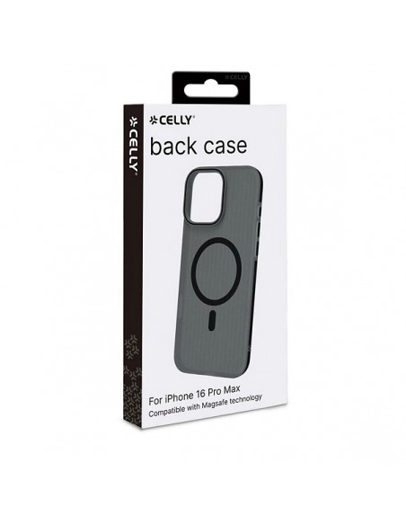 Celly MAGSUIT Funda Semitransparante Apple iPhone 16 Pro Max Negra
