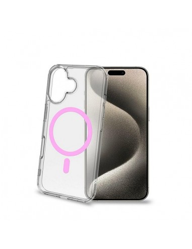 Celly GELSKINMAG Funda Transparente MagSafe Apple iPhone 16 Rosa