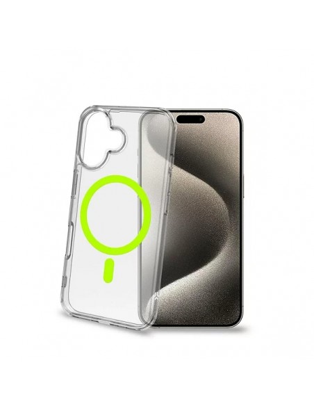 Celly GELSKINMAG Funda Transparente MagSafe Apple iPhone 16 Amarilla
