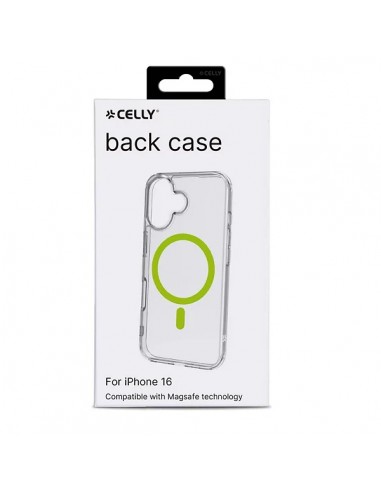Celly GELSKINMAG Funda Transparente MagSafe Apple iPhone 16 Amarilla