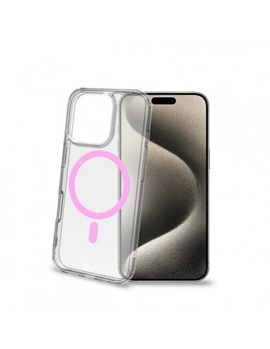 Celly GELSKINMAG Funda Transparente MagSafe Apple iPhone 16 Pro Rosa