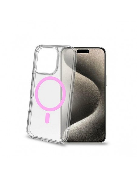 Celly GELSKINMAG Funda Transparente MagSafe Apple iPhone 16 Pro Rosa
