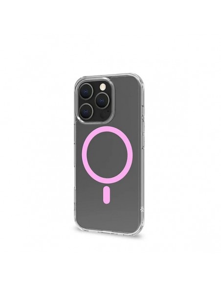Celly GELSKINMAG Funda Transparente MagSafe Apple iPhone 16 Pro Rosa