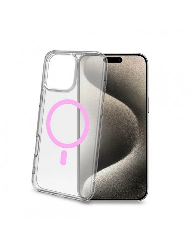 Celly GELSKINMAG Funda Transparente MagSafe Apple iPhone 16 Pro Max Rosa